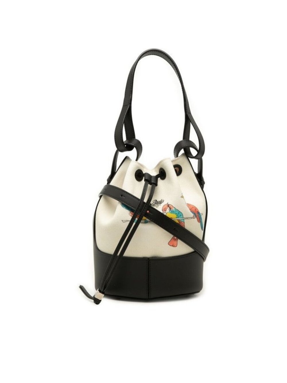 Loewe Anagram Balloon Crossbody Shoulder Bag Ivory Black Multicolor Canvas